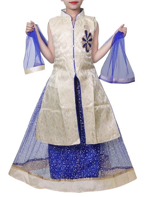 blue silk blend lehnga choli - 14892904 - Very Small Image - 1