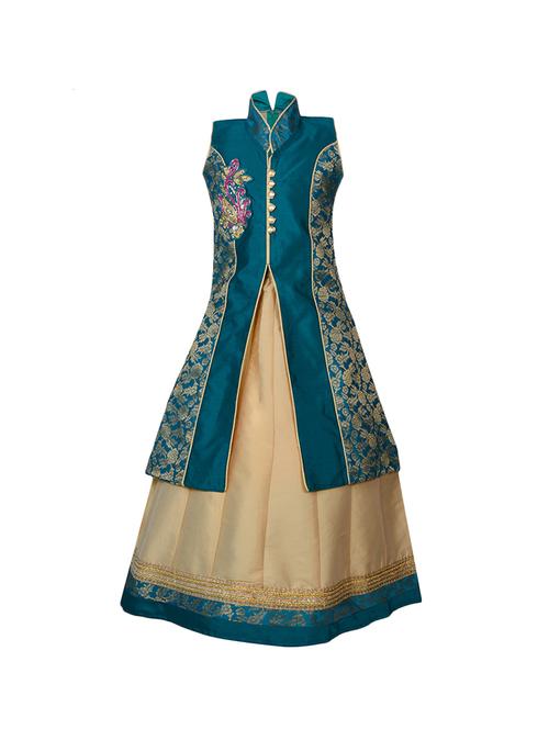 blue silk blend lehnga choli - 14892907 - Standard Image - 1