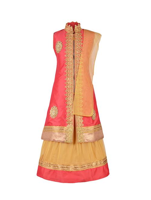 pink silk blend lehnga choli - 14892913 - Standard Image - 1