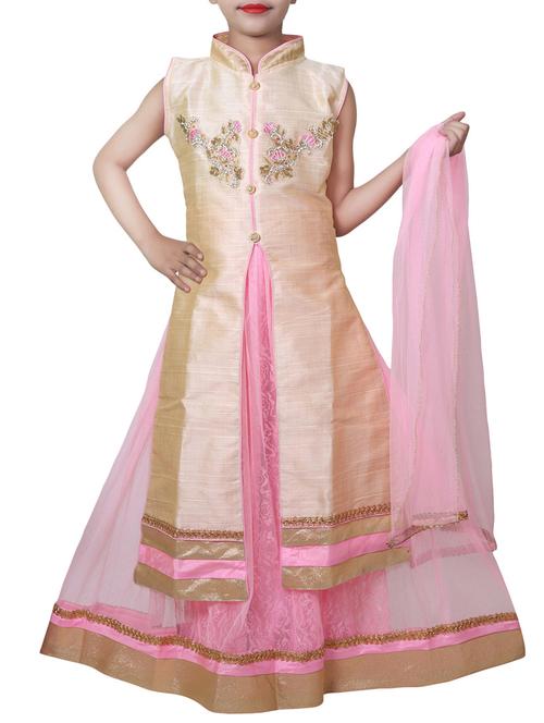 pink silk blend lehnga choli - 14892916 - Standard Image - 1
