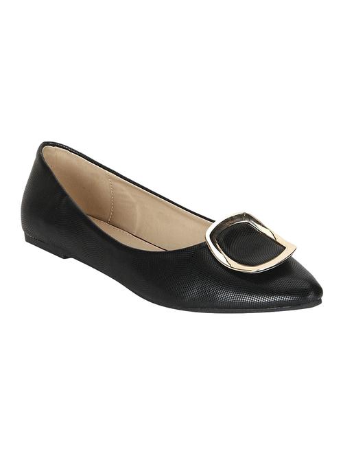 black pu slip on ballerina - 14892927 - Standard Image - 1