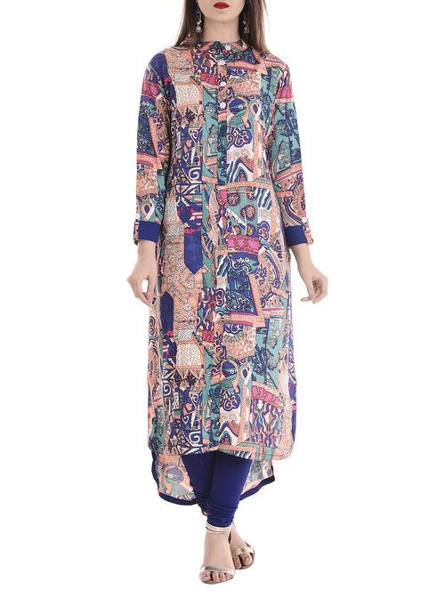 multi rayon highlow kurta - 14892937 - Very Small Image - 1