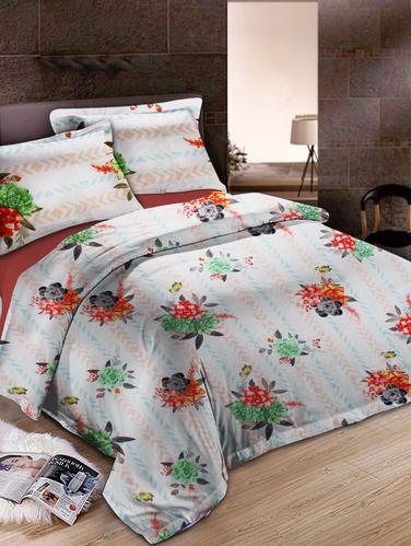 Glace Cotton Double Bedsheet with 2 pillow covers - 14893132 - Very Small Image - 1