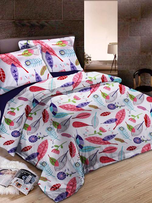 Glace Cotton Double Bedsheet with 2 pillow covers - 14893134 - Very Small Image - 1