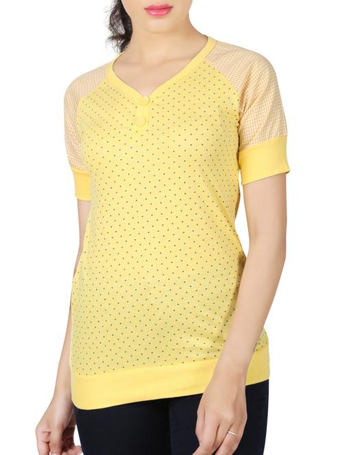 yellow printed tee - 14893158 - Very Small Image - 1