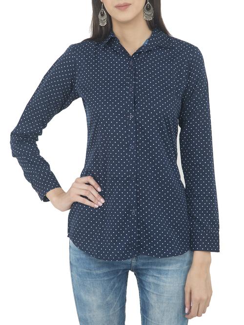 navy blue printed shirt - 14893194 - Very Small Image - 1