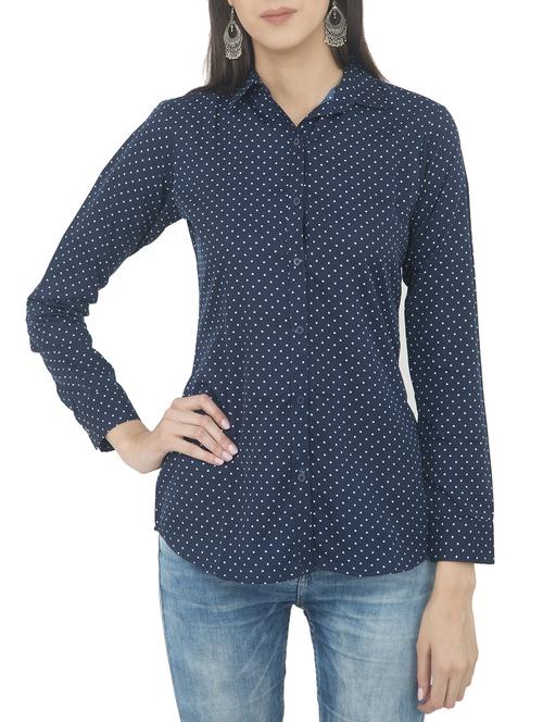 navy blue crepe shirt - 14893195 - Standard Image - 1