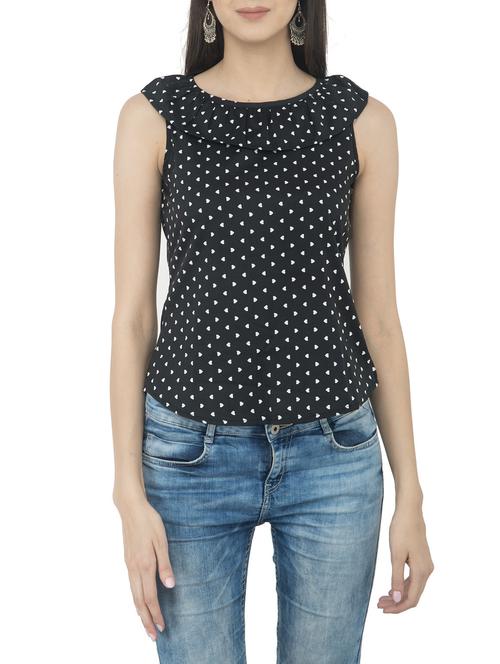 black printed sleeveless top - 14893204 - Very Small Image - 1
