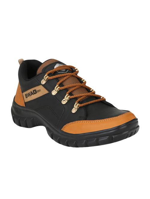 black leatherette trekking shoe - 14893216 - Very Small Image - 1