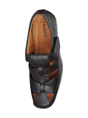 black leather slip on sandal - 14893297 - Standard Image - 3