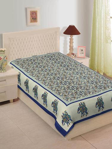 Ethnic Print Cotton Single Bedsheet - 14893388 - Very Small Image - 1