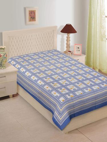 Ethnic Print Cotton Single Bedsheet - 14893405 - Very Small Image - 1