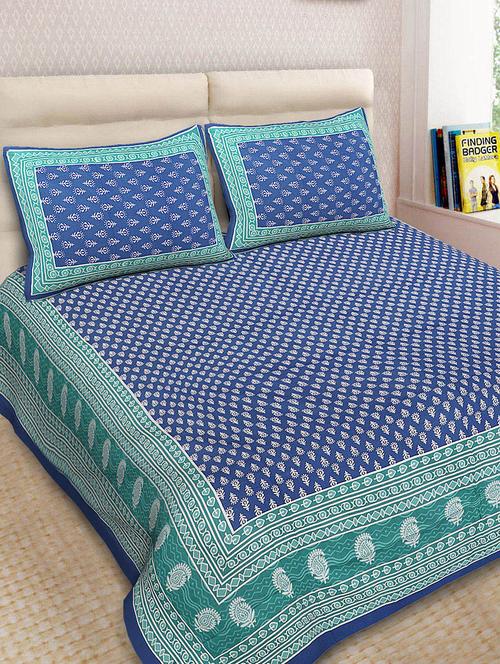 Cotton Printed Double Bedsheet With 2 Pillow Covers - 14893426 - Standard Image - 1