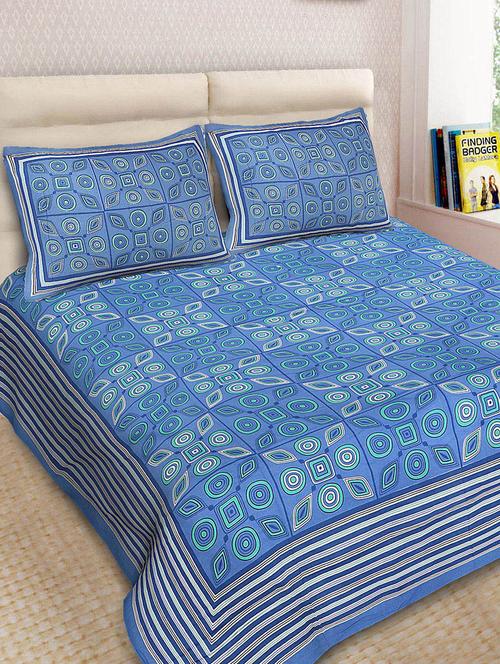 Cotton Printed Double Bedsheet With 2 Pillow Covers - 14893428 - Standard Image - 1