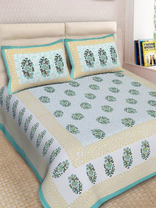 Cotton Printed Double Bedsheet With 2 Pillow Covers - 14893431 - Standard Image - 1