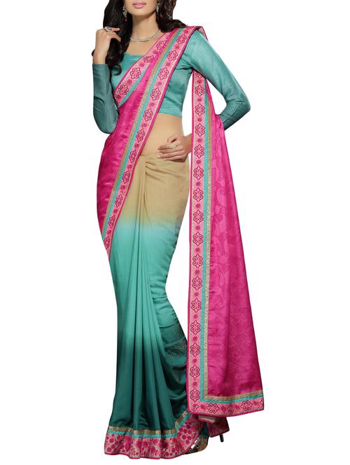 pink liva half & half saree with blouse - 14893481 - Very Small Image - 1