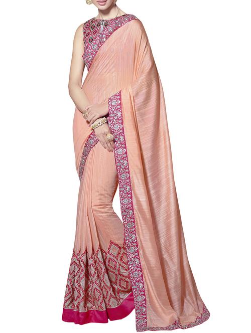 Liva embroidered saree with blouse - 14893506 - Standard Image - 1