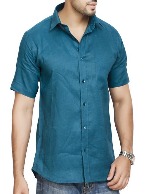 blue cotton casual shirt - 14893524 - Standard Image - 1