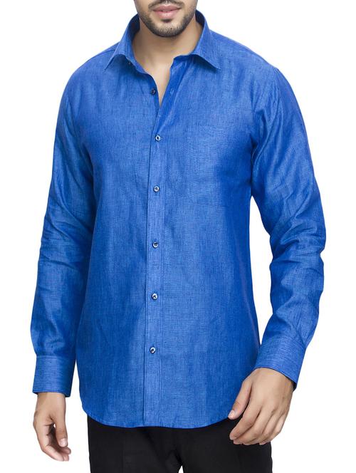 blue cotton casual shirt - 14893525 - Standard Image - 1