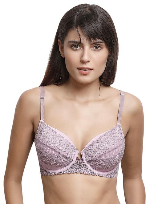purple solid lacy bra - 14893616 - Very Small Image - 1