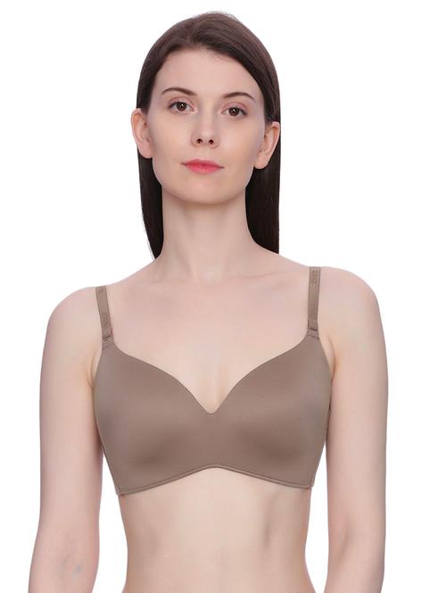 brown solid t-shirt bra - 14893626 - Very Small Image - 1