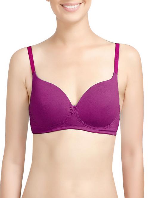 purple cotton tshirt bra - 14893627 - Standard Image - 1