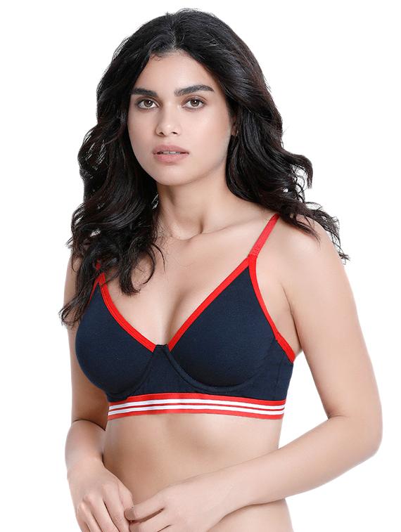 Navy blue solid bra - 14893658 - Zoom Image - 1