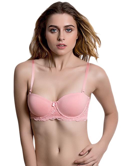 pink solid balconette bra - 14893715 - Very Small Image - 1