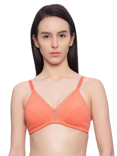 Orange cotton solid bra - 14893724 - Very Small Image - 1