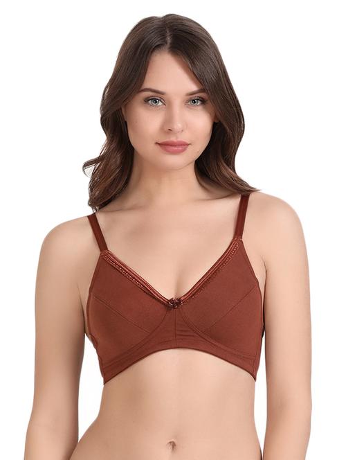 brown cotton solid bra - 14893725 - Very Small Image - 1