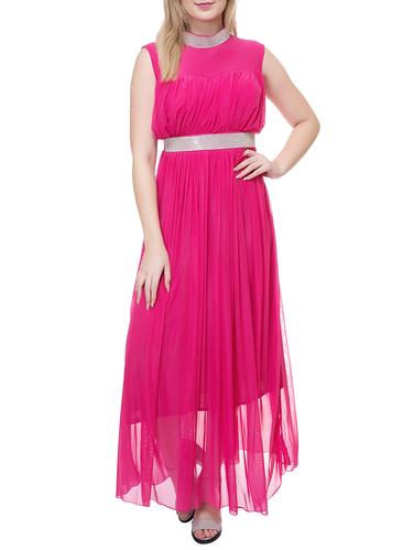 Embellished choker neck belted gown - 14893788 - Very Small Image - 1