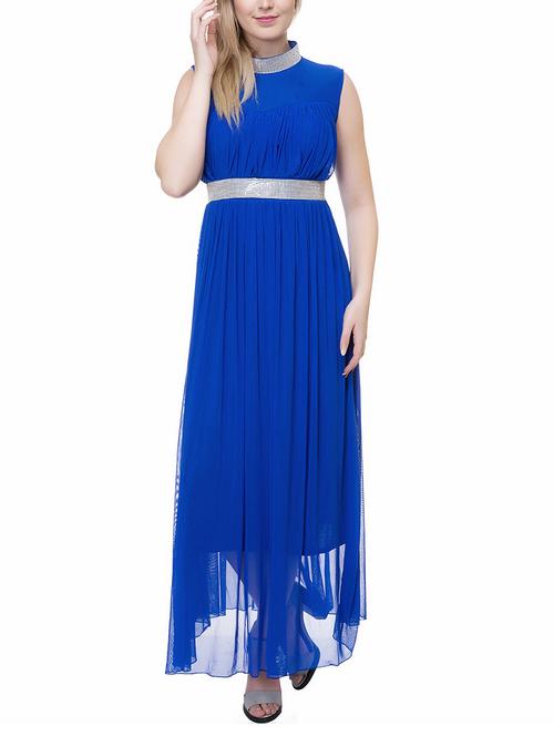 Embellished choker neck belted gown - 14893790 - Very Small Image - 1
