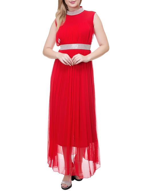 Embellished choker neck belted gown - 14893792 - Very Small Image - 1