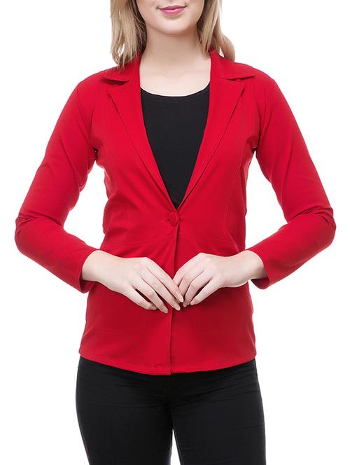 solid red cotton blazer - 14893797 - Standard Image - 1