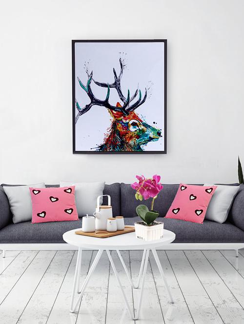 Sharp Horn Stag Canvas Painting - 14893943 - Standard Image - 1