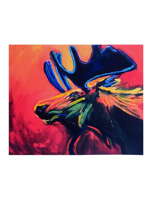 Deep Shades Stag Canvas Painting - 14893945 - Standard Image - 1