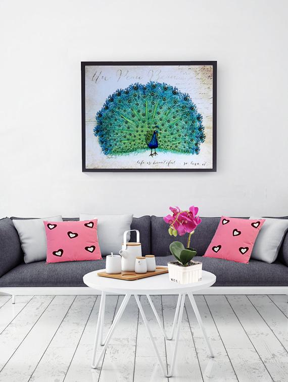 dancing peacock canvas painting