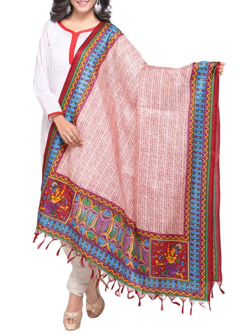 pink art silk printed dupatta - 14894006 - Standard Image - 1