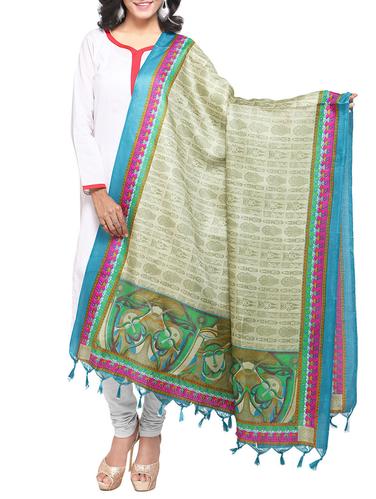 green art silk printed dupatta - 14894013 - Very Small Image - 1
