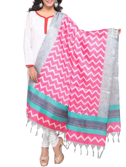pink art silk printed dupatta - 14894029 - Very Small Image - 1