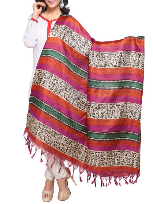 multicolor art silk printed dupatta - 14894032 - Very Small Image - 1