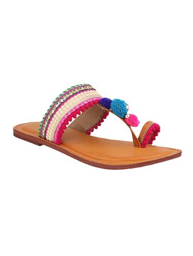muti colored toe separator kolhapuri - 14894176 - Very Small Image - 1