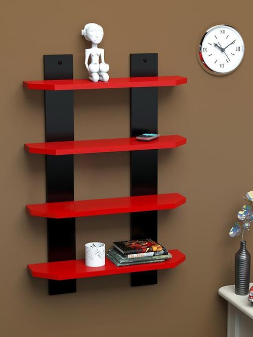 4 Tier Designer Mdf Laminated Ladder Shape Wall Shelf - 14894184 - Standard Image - 1