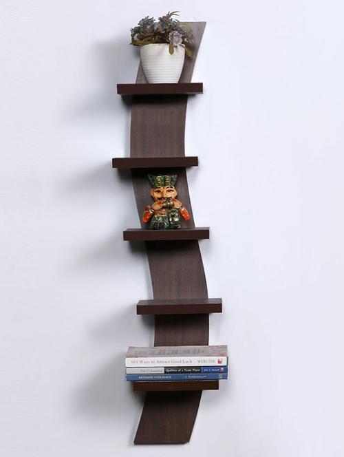 Mdf Floating Wall Shelf Rack Curve Shape 5 Tier - 14894248 - Standard Image - 1