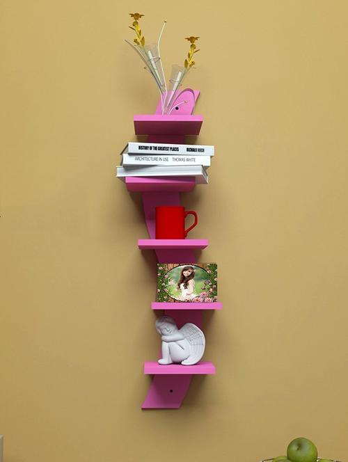 Mdf Floating Wall Shelf Rack Curve Shape 5 Tier - 14894249 - Standard Image - 1