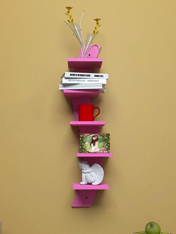 Mdf Floating Wall Shelf Rack Curve Shape 5 Tier - 14894249 - Zoom Image - 1