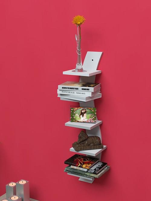 Mdf Floating Wall Shelf Rack Curve Shape 5 Tier - 14894251 - Standard Image - 1