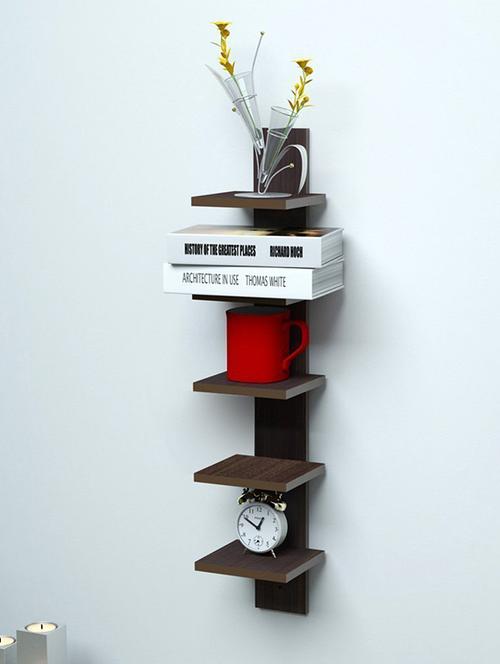Mdf Floating Wall Shelf Rack Curve Shape 5 Tier - 14894254 - Standard Image - 1