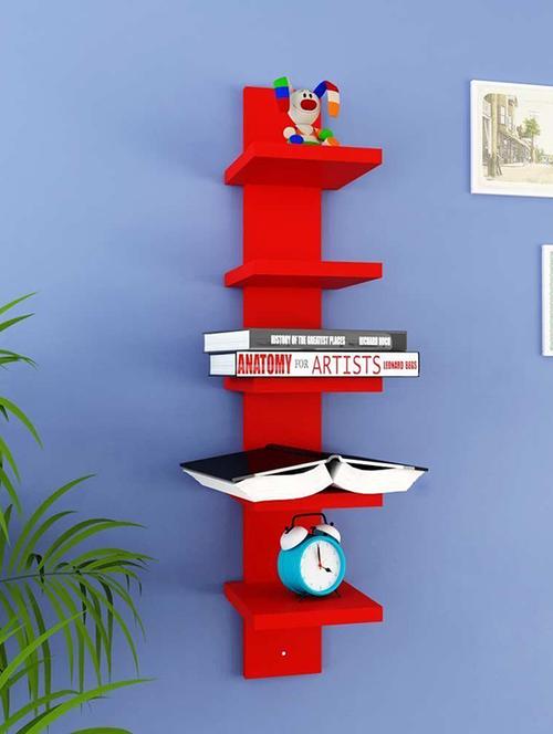 Mdf Floating Wall Shelf Rack Curve Shape 5 Tier - 14894256 - Standard Image - 1