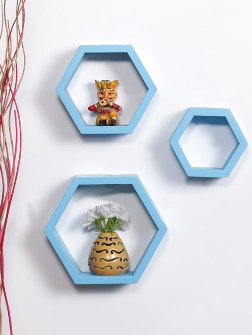 Home Deco Hexagon Shape Storage Wall Shelves Set Of 3 - 14894269 - Standard Image - 1